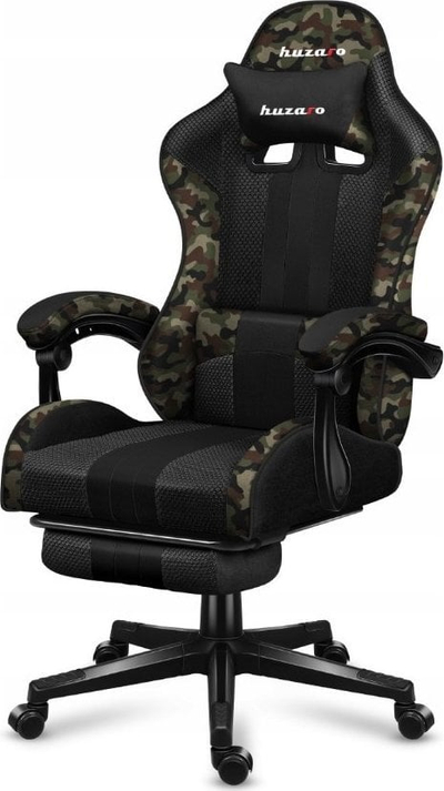 Karrige gaming Huzaro Force 4.7 Camo Mesh, e rehatshme, me mbështetëse për këmbët, kamuflazh