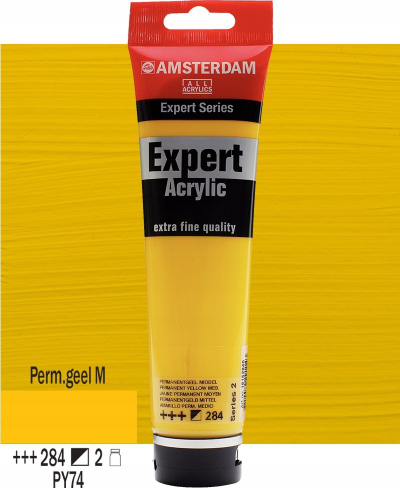 Bojë akrilike Amsterdam Expert Permanent Yellow Medium 284, 150ml, e verdhë