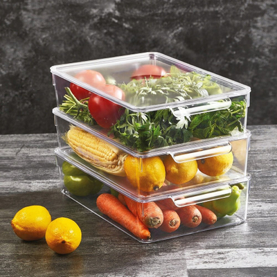 Organizues frigoriferi Orion 731633, me kapak, 32.5x20x7.5 cm, transparent