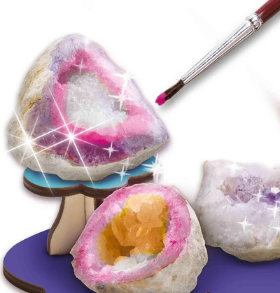 Set kreativ për kalamaj SES Creative Geodes Galaxy Unicorn, pikturim gjeodesh, bazë druri unikorni, shumëngjyrësh