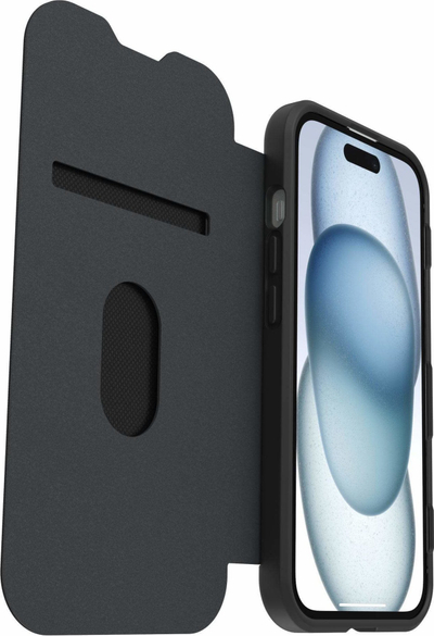 Маска за телефон OtterBox React Series Folio MagSafe, за iPhone 16e 15 14 13, црна