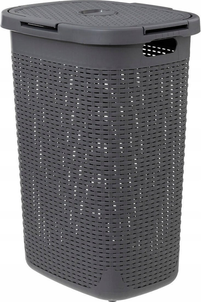 Shportë rrobash 5five Simply Smart, plastike, 60L, gri