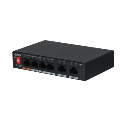 Switch PoE Dahua PFS3006-4ET-60-V2, 4 porta PoE, 2 porta uplink, i zi