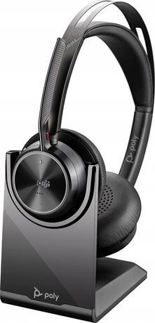 Kufje Bluetooth HP Poly Voyager Focus 2, Microsoft Teams, USB C me adapter USB A, me bazë karikimi, të zeza