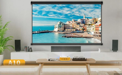 Projektor Zenwire A10, rezolucion HD, deri 100\", i bardhë