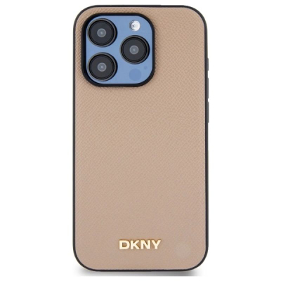 Futrollë telefoni DKNY Beowe, iPhone 15 Pro Max 6.7", MagSafe, bezhë