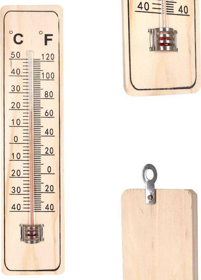 Termometër i brendshëm Pro Garden CY5000420, 22cm, dru, ngjyrë natyrale