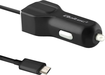 Karikues për makinë Qoltec 1x USB-A 3.4 A (50143), i zi