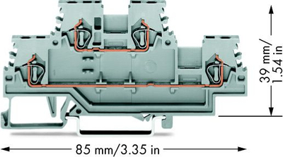 Bllok terminali Wago 279-501, 2 nivele, 1.5mm², gri