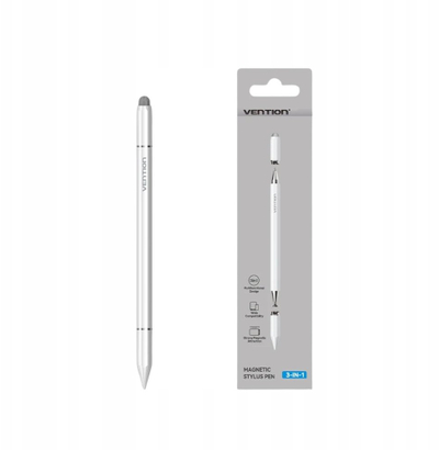 Stilus Vention Magnetic 3 in 1, aliazh alumini, i bardhë