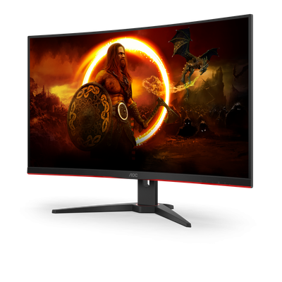 Monitor gaming AOC CQ32G2SE, 31.5", 2K QHD 165Hz, i zi e kuqe