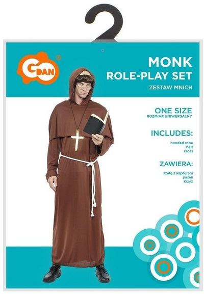 Kostum për të rritur Godan Monk R, madhësi universale, bezhë bronzi