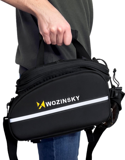 Торба за багаж за велосипед Wozinsky WBB19BK, 35L, со навлака за дожд, црна