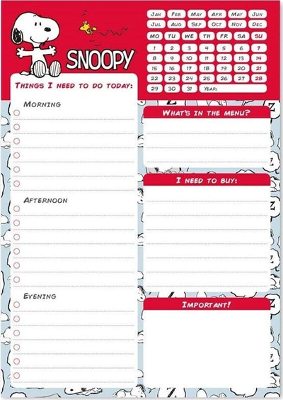 Planer familjar Grupo Erik Snoopy A5, 54 fletë, i kuq e i bardhë