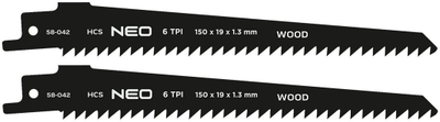 Tehe sharre reciproke NEO TOOLS 58-042, HCS, 152mm, set 2 copë