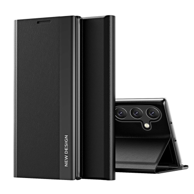 Këllëf telefoni Hurtel Sleep Case Pro për Samsung Galaxy A36, kapak palos, bëhet si bazë, i zi