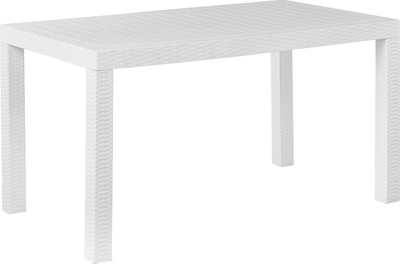 Tavolinë kopshti Beliani Fossano, 140x80 cm, plastike, e bardhë