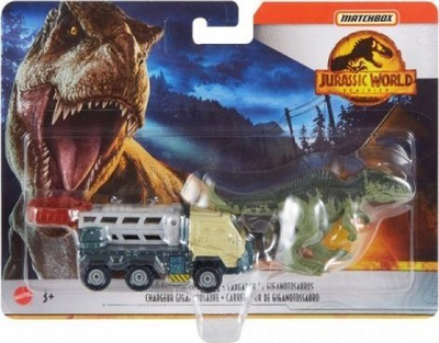Lodër transportuese Matchbox Jurassic World Dino Transporters, 1 makinë, 1-2 dinosaurusë mini, shumëngjyrëshe