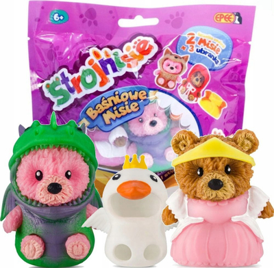 Set lodrash Fashion Bears Fairy Tale Bears, 2 arushë, 3 rroba princeshe dragua mjellmë