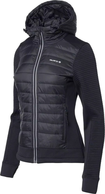 Xhaketë Iguana Guelo Quilted Jacket W, e lehtë, me kapuç, e zezë