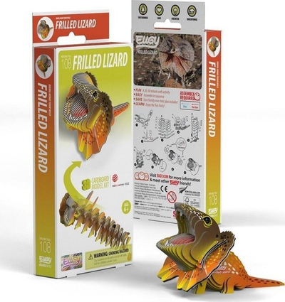 Puzzle 3D Eugy Frilled Lizard, 34 copa, ekologjik, shumëngjyrësh