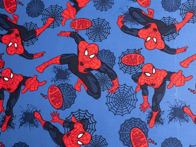 Çarçaf shtrati Spiderman Blue, single fitted, pambuk 100%, blu