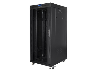 Kabinet rrjeti Lanberg FF01-6627-12B, 27U, 19", 600x600, derë xhami