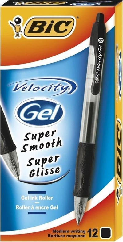 Stilolaps me xhel BIC Velocity Gel, majë 0.7mm, paketim 12 copë, i zi