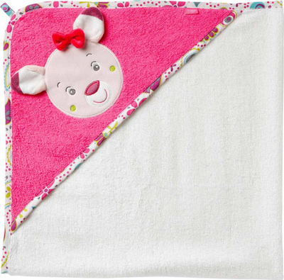 Peshqir me kapuç Fehn Sweetheart Doe, 80 x 80 cm, për bebe, shumëngjyrësh