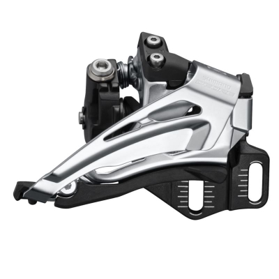 Ndërrues i përparmë biçiklete Shimano Deore FDM6025E6, Top Swing, Down Pull 66-69 mm, i zi