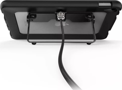Kapak tableti Compulocks për iPad 10.9\" 10th Gen me kickstand sigurie, bumper gome, me këmbë mbajtëse, i zi
