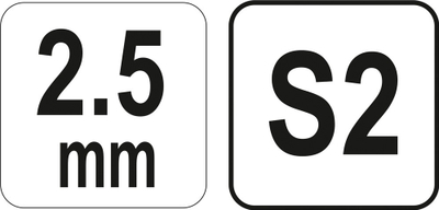 Çelës i tipit T Yato, 2.5 mm