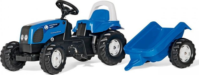 Traktor lodër Rolly Toys RollyKid Landini me pedale, me rimorkio, ngjyrë blu