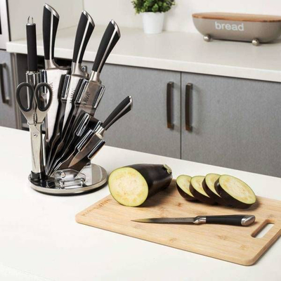 Set thikash kuzhine NAVA Acer, 7 copa, çelik inox, argjend me të zi