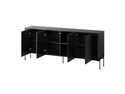Komodë Cama VERA, 190x40x80 cm, MDF, e zezë mat