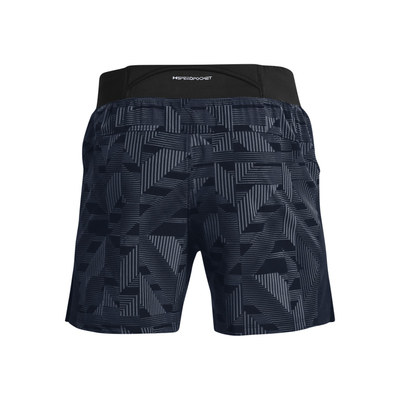 Кратки спортски панталони Under Armour Launch Elite, за мажи, со геометриски принт, црни