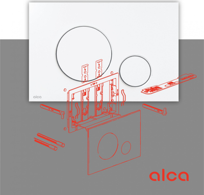Копче за контрола WC Alca THIN, за вградени казанчиња, бело сјајно