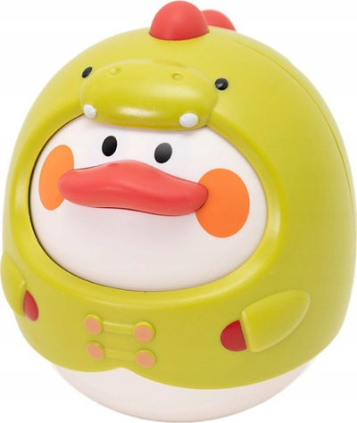 Lodër senzoriale lëkundëse Askato Duck, për beba 3m+, jeshile e çelët