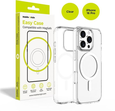 Këllëf Easy Hybrid MagSafe për iPhone 16, transparent, TPU, i përshtatshëm me MagSafe