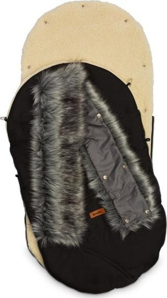 Qese gjumi për karrocë Sensillo Eskimo, 100x46 cm, lesh, e zezë