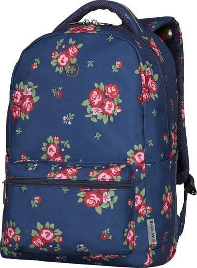 Çantë shpine laptopi Wenger Colleague 606469, 16", Navy Floral, blu e errët