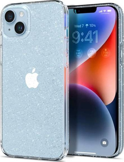 Kapak telefoni Spigen Liquid Crystal Glitter, për iPhone 14, TPU, transparent me shkëlqim