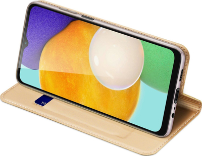 Kapak flip Dux Ducis Skin Pro për Samsung Galaxy A14 5G, lëkurë ekologjike, me xhep karte, ngjyrë gold