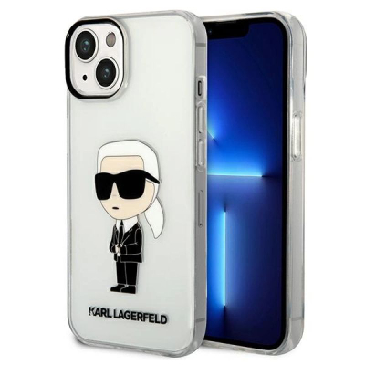 Mbështjellës telefoni Karl Lagerfeld IML NFT Ikonik, për iPhone 14, transparent, i bardhë