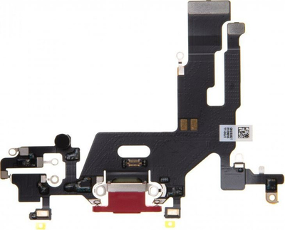 Kabllo flex me konektor karikimi dhe altoparlant për iPhone 11, modul për zëvendësim, e kuqe