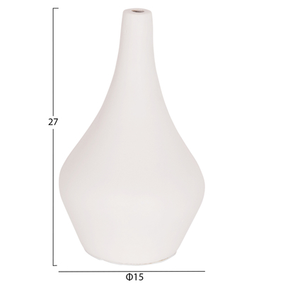 Vazo dekorative tavoline Deni HM4663.02S, fiber cement, 15x27 cm, e bardhë