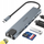 Hub USB C Araree AM81 8‑në‑1, 100W PD, HDMI, RJ45, gri e errët
