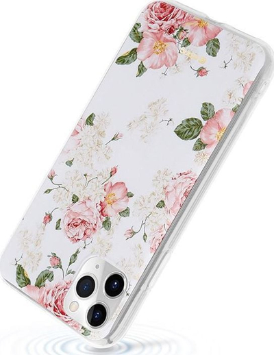 Mbajtëse telefoni Crong Flower Case për iPhone 11 Pro, motiv lulesh, e tejdukshme
