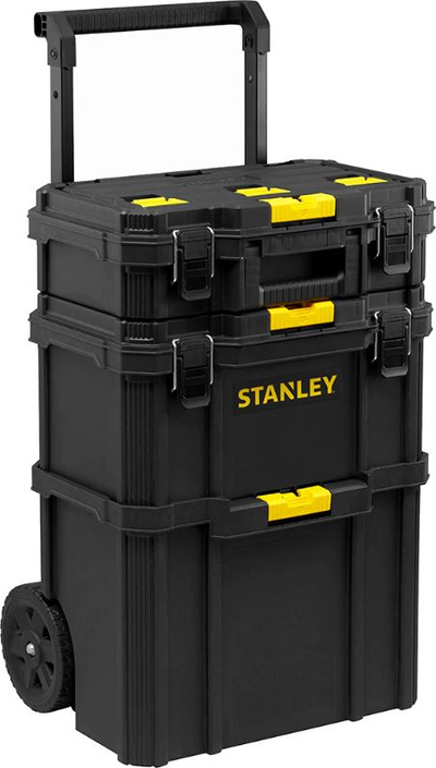 Kuti veglash me rrota Stanley STST83319-1, modulare 3 në 1, 80L, e zezë