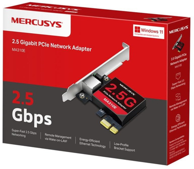 Kартичка за мрежа Mercusys MA310E, PCIe, Gigabit, црна